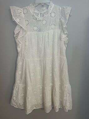 Shop the Mint White Eyelet Dress